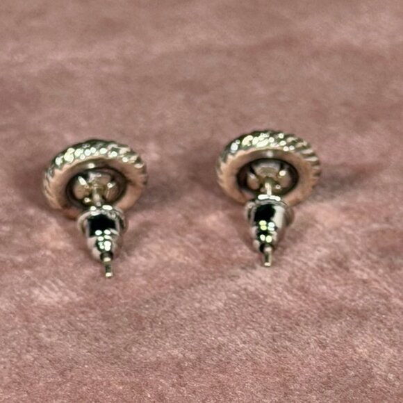 Brighton Two-Tone Filigree Floral Rope Stud Earrings — Classic Silver & Gold - Picture 5 of 5